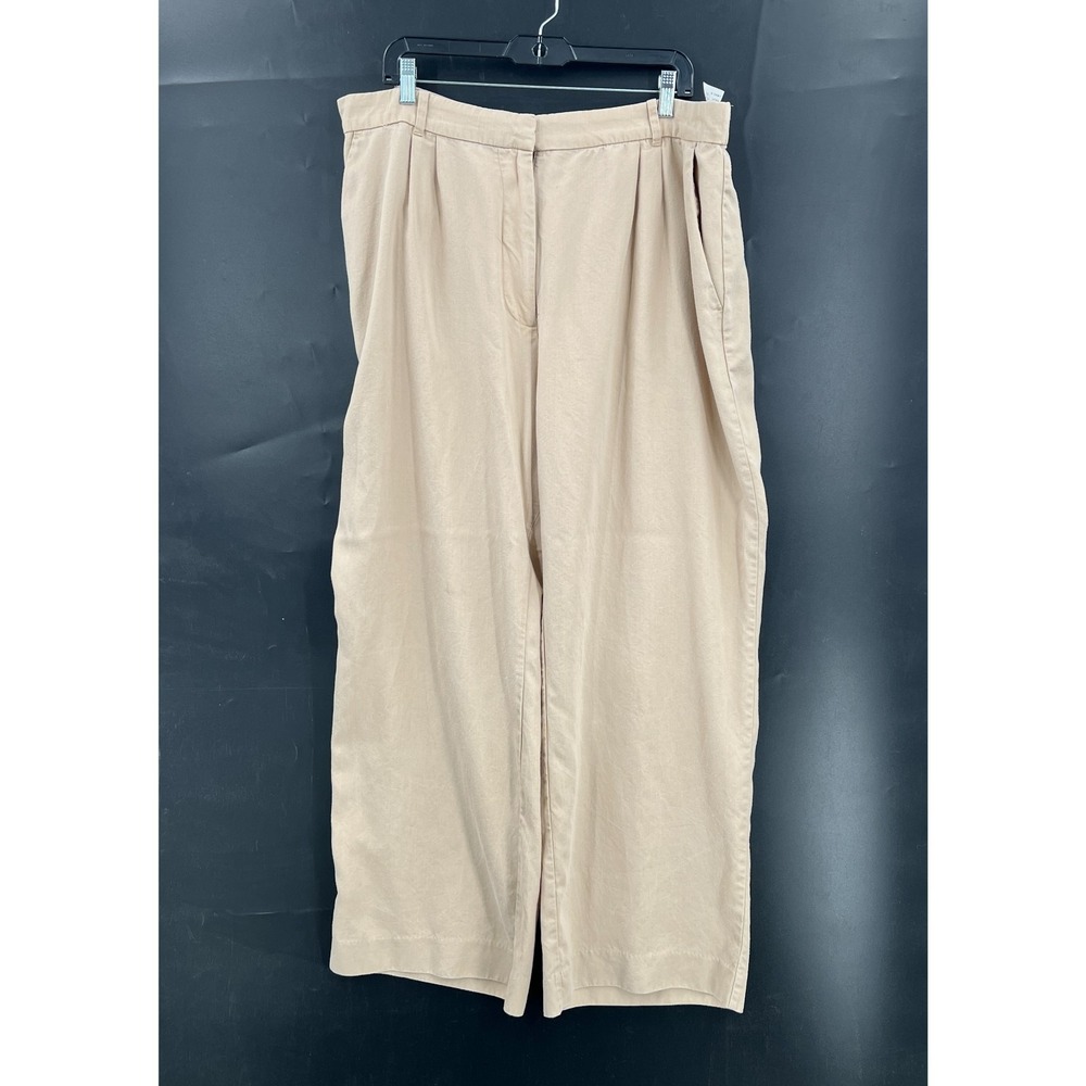 Abercrombie & Fitch khaki Pleated pants wide leg classic trouser academia XL